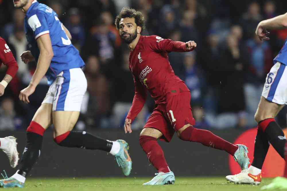 Mo Salah scores fastest-ever Champions League hat trick as Liverpool route Rangers 7-1