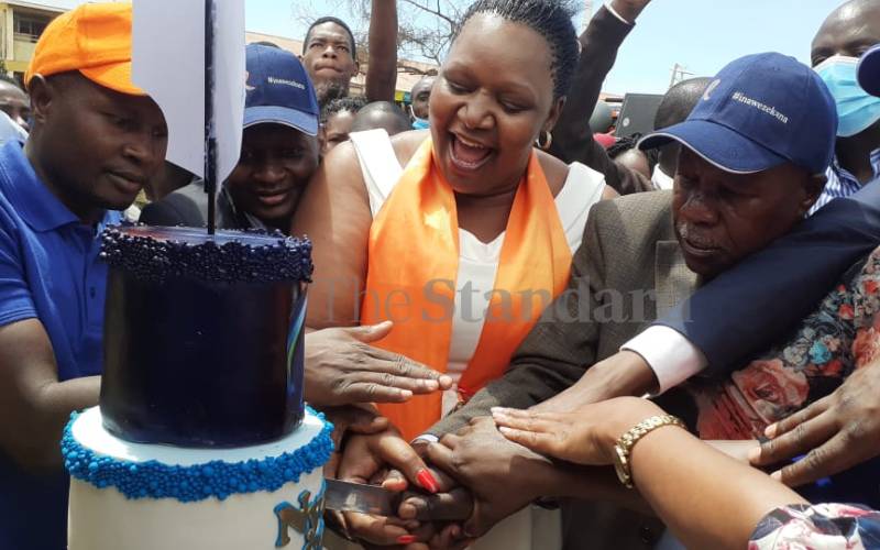 Birthday celebrations at Nyamira Bus Park.