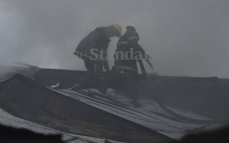 Firefighters battling the inferno