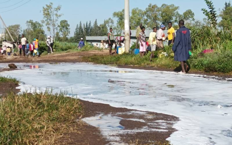 Major pipeline bursts in Kisumu, spills diesel in neighbouring estate