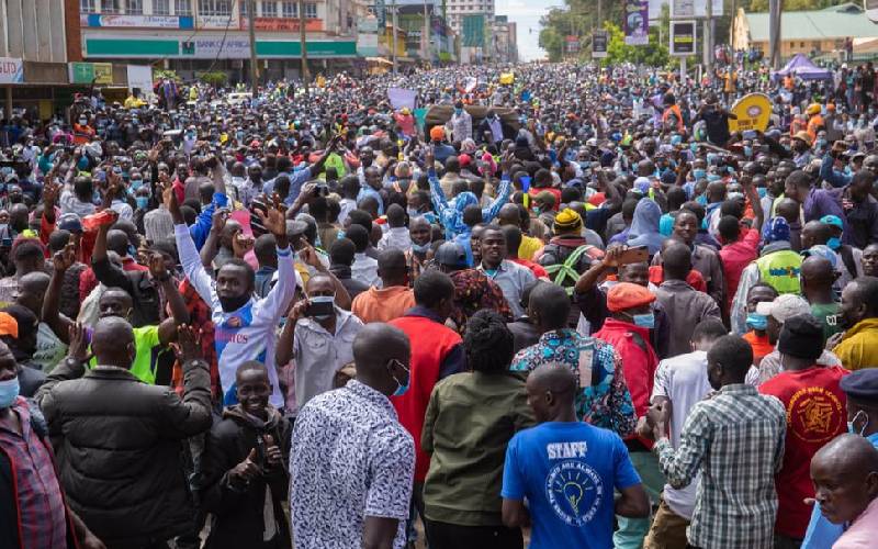 Grand reception for Raila as he storms Ruto’s Eldoret backyard