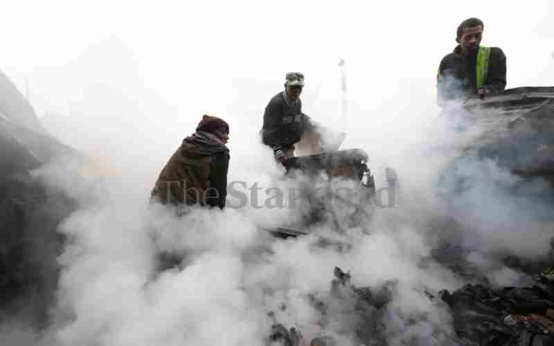 They scoured the razed section for metals... 