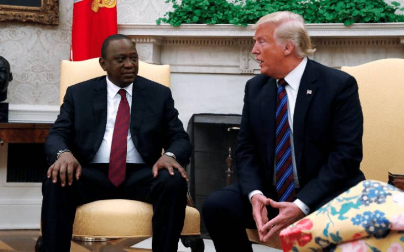 Uhuru and Trump at the White House, 2020. 