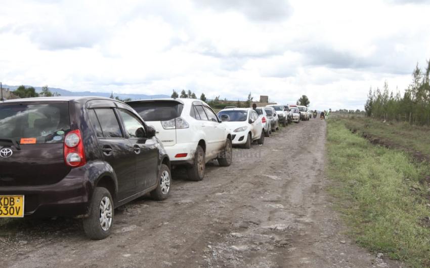 Some of the cars mourners travelled in to Joska