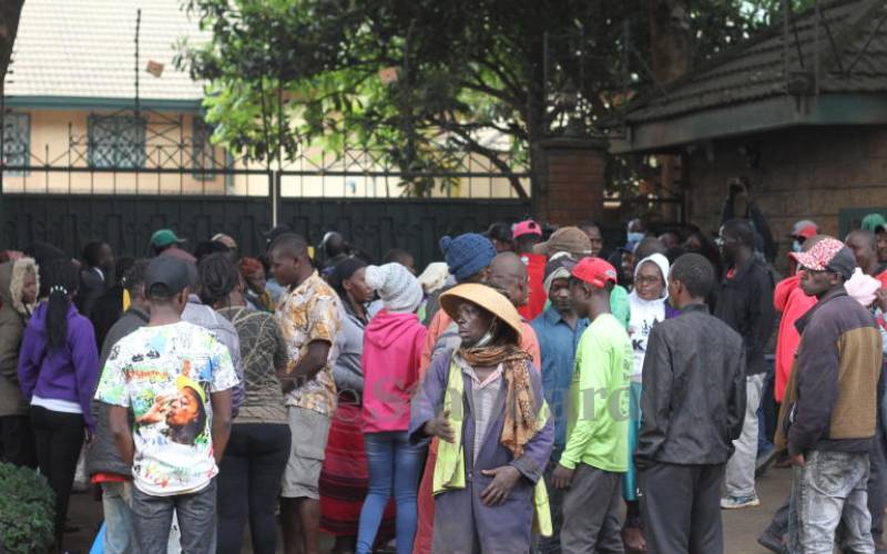 Some of Wanjigi’s supporters outside Kwacha.