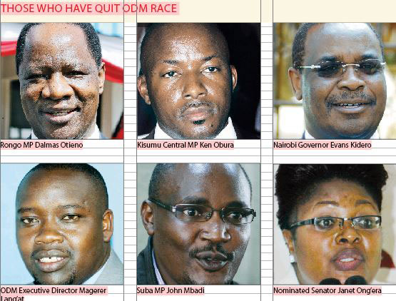 Warning as more leaders quit ODM race