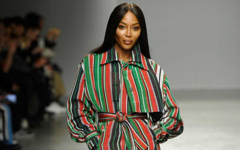 Supermodel Campbell showcases Kenyan outfit