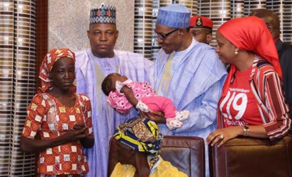 Teenage girl rescued from Boko Haram visits President Buhari