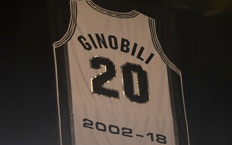 Spurs retire Manu Ginobili's No. 20