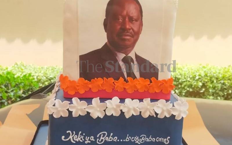 Raila's birthday cake courtesy of Nyeri residents.
