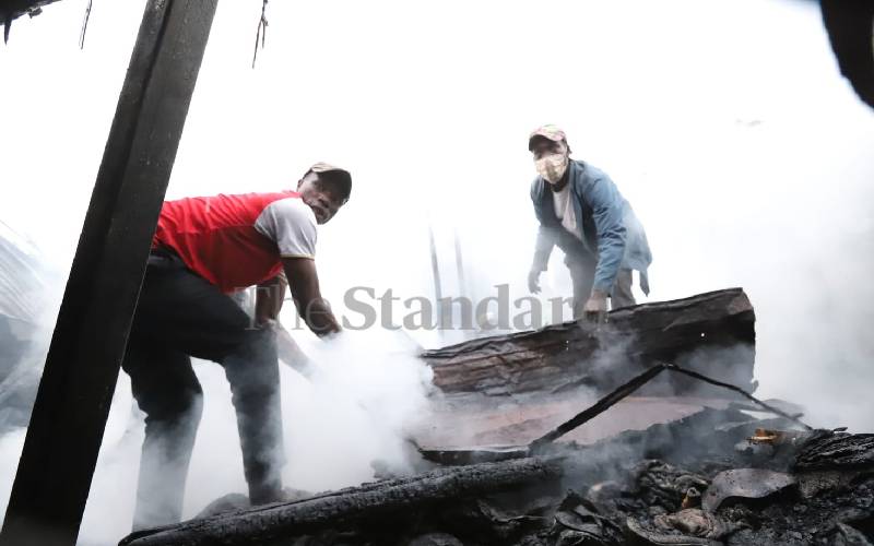 The fire razed stalls
