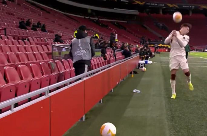Watch: Ballboy throws ball at time-wasting player during Ajax vs Roma