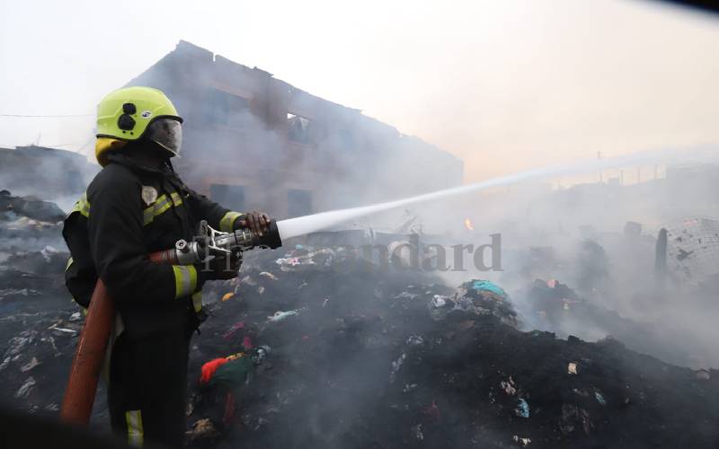 Firefighter in action