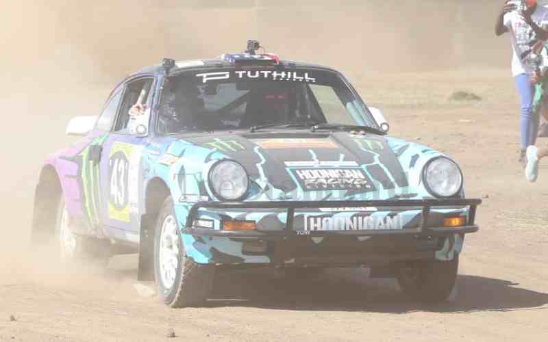 Ken Block and Alex Gelsomino in Porsche 911.