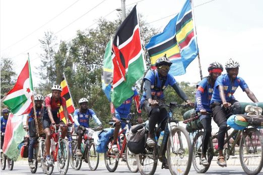 Cyclists riding for peace in a journey that started in Dar