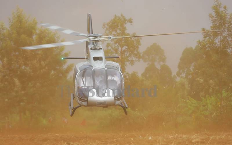 When a helicopter landed on a farm in Nyamira,