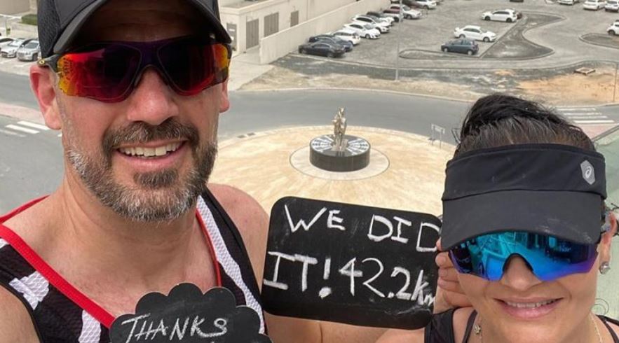 How couple ran balcony marathon to beat coronavirus lockdown