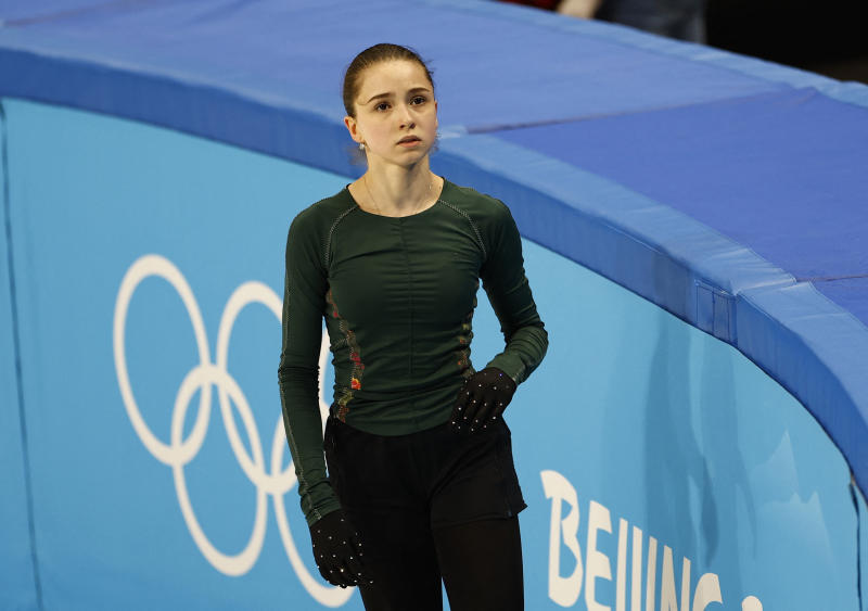 Russian Valieva takes the ice after being cleared to compete