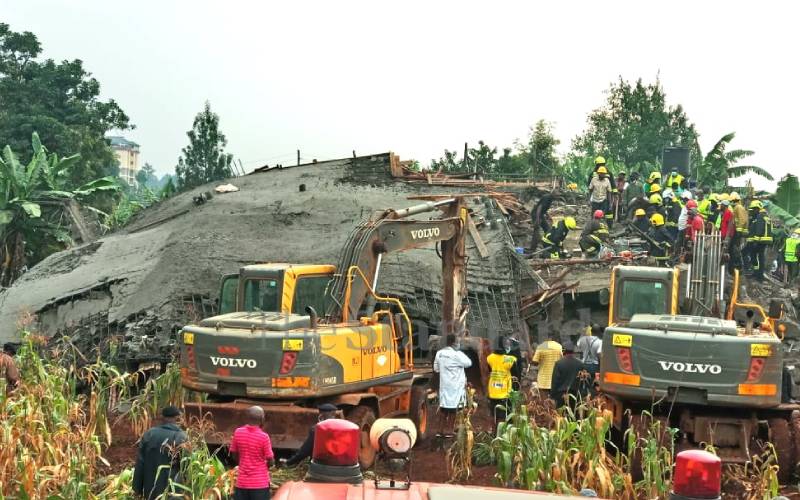 One dead, several trapped as five-storey building collapses in Gachie