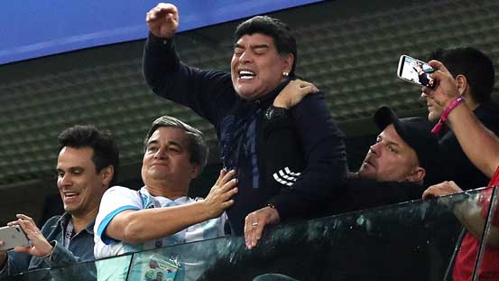 Diego Maradona is being paid Sh1.3m per game by Fifa at the World Cup