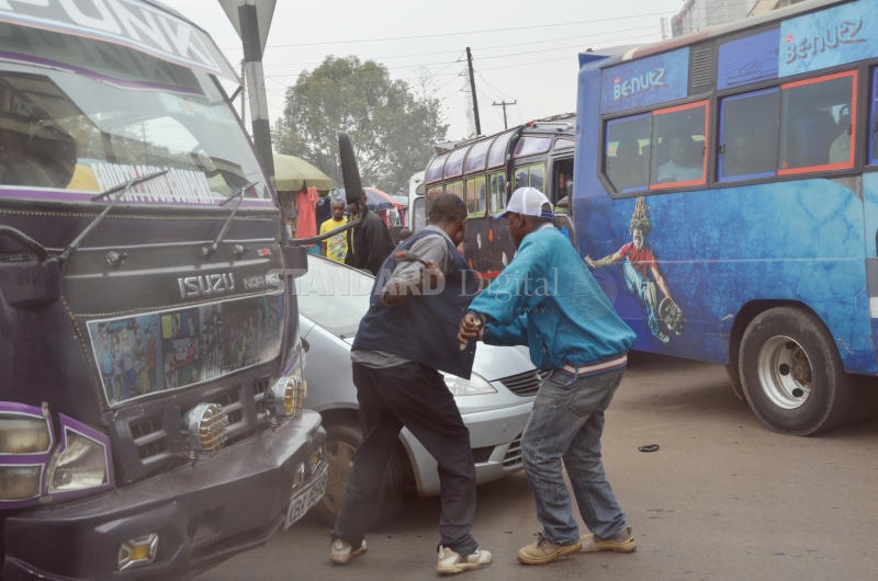 Matatu detained after ramming into police car in city chaos