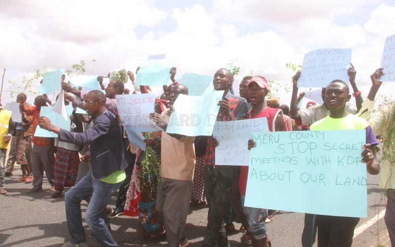 Residents stage protests against KDF over land