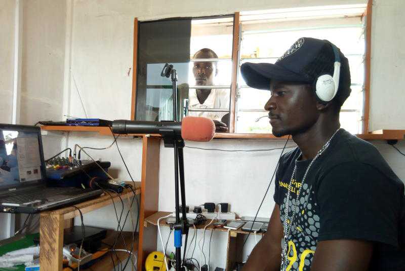 Two fishermen causing airwaves in Mageta island with new radio station
