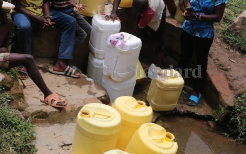 Women queue for long hours to collect water