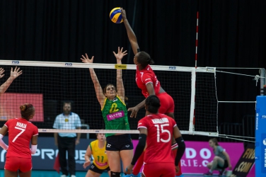 Kenya's national volleyball team Malkia Strikers spike to Grand Prix final
