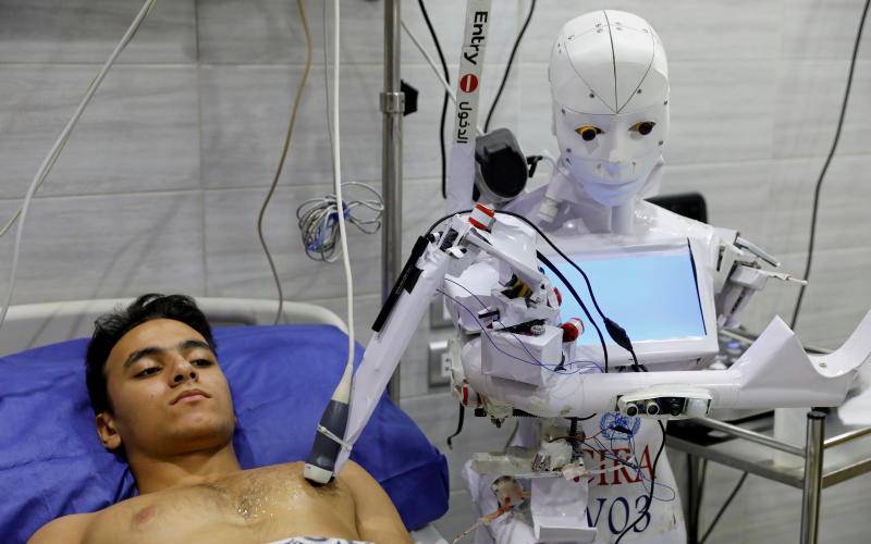 Egyptian inventor trials robot that can test for Covid-19
