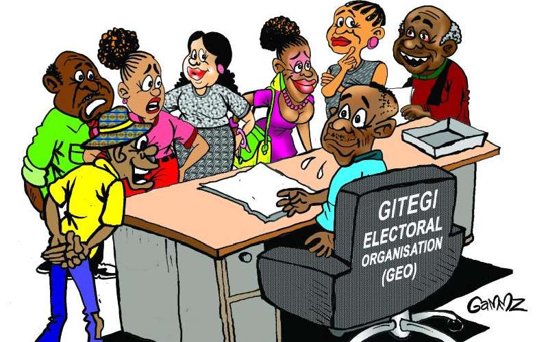 Pemilih Gitegi dan pendaftaran bengkok