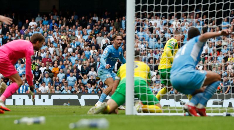 Grealish on target as Man City put five past hapless Norwich