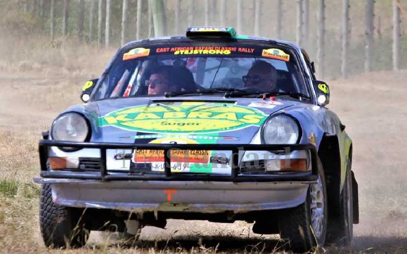 Kabras Rally Team's Baldev cruising at Ilpolei. 