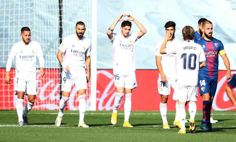 Hazard finally scores again as Madrid take care of Huesca