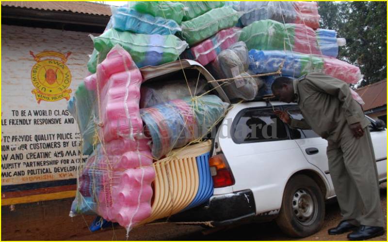 Impounded Probox at a police yard in Kisii County.