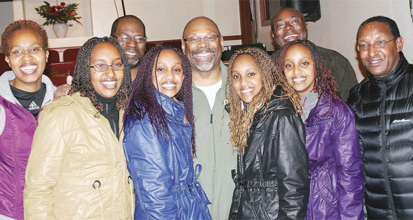 The Moipei Quartet with officials of the Park Manor Christian Church in Chicago, US and their parents.  [PHOTOS: GEORGE ORIDO/STANDARD] 