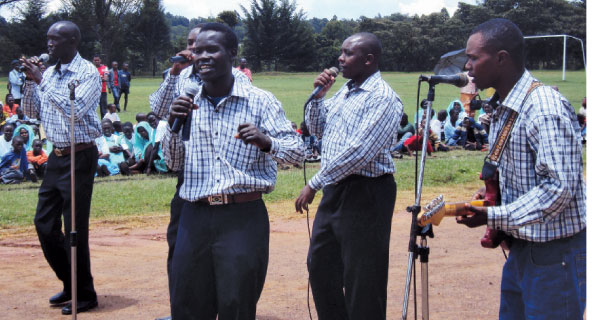 Bureti Super Stars members perform during a past function in Kericho.[PHOTOS: NIKKO TANUI/STANDARD]