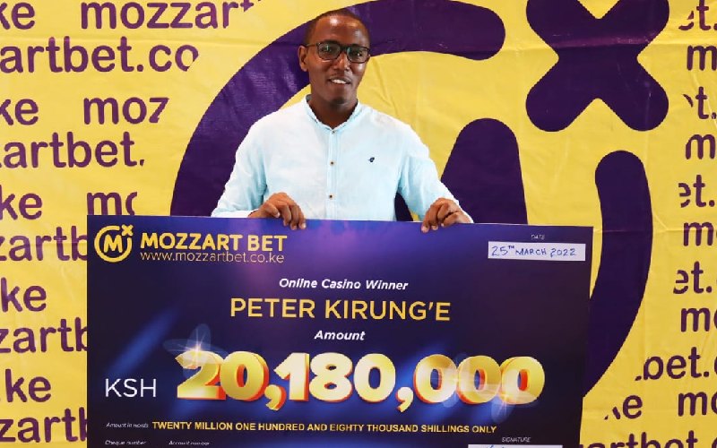 Peter Kirung'e wins Sh20m courtesy of Mozzart Bet's Live Casino