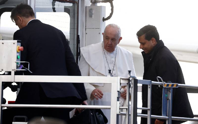 Pope uses elevator to board plane taking him to Malta