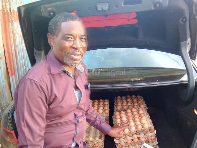 He sells eggs from Mercedes, employs masters students to hawk