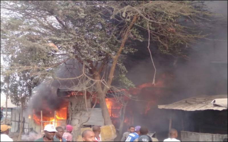 Six business houses razed down in Mlolongo- Photos