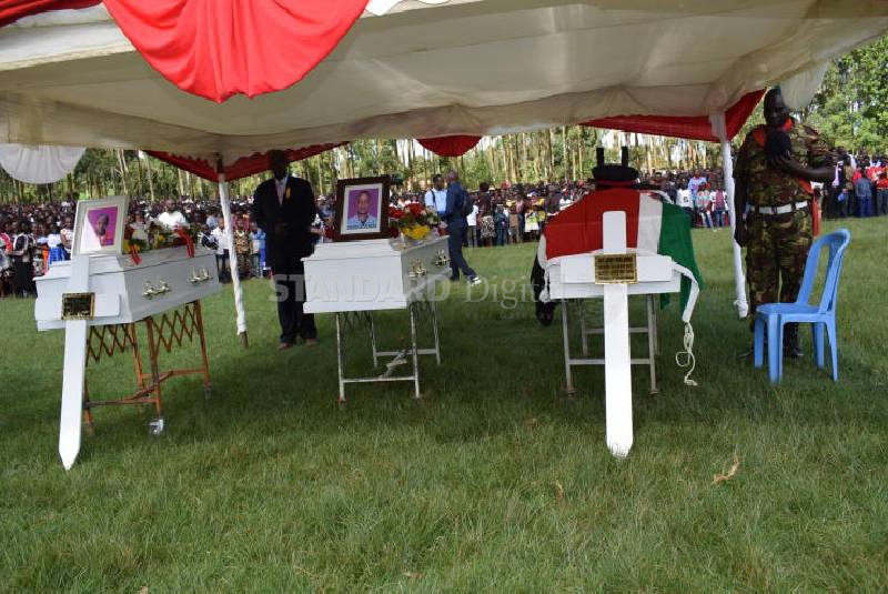 Soldier, two sons who drowned buried in Igembe
