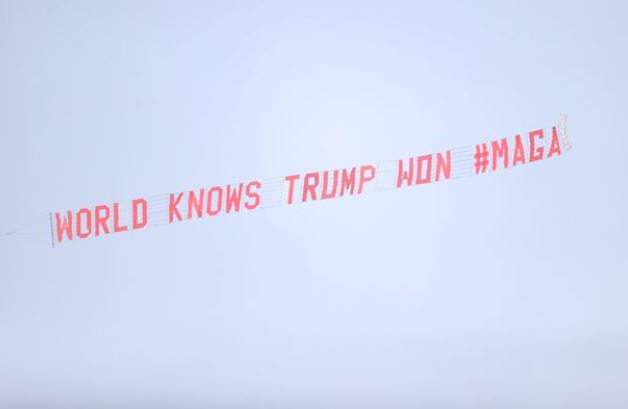Trump banner flown over Goodison Park moments before Everton vs Man United