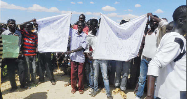 Turkana residents demonstrate on the streets