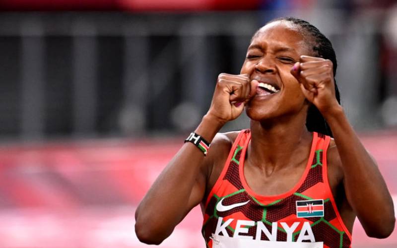 Kipyegon gave birth to her first child in 2018...