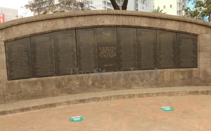 A plaque bearing the names of the victims.