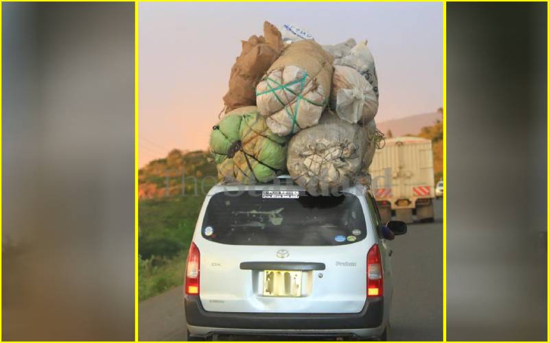 Probox ferrying 'mtumba' in Muhoroni, Kisumu.