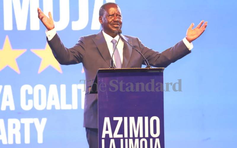 Raila Odinga launches manifesto at Nyayo Stadium.