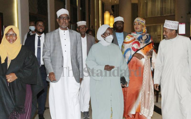 Karua with a section of Muslim leaders.