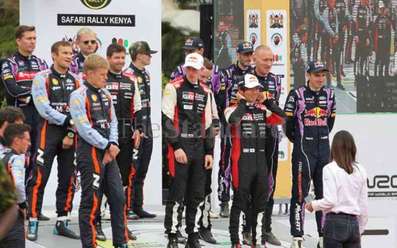 A section of WRC drivers and navigators.